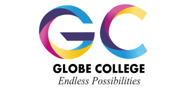 A logo of globe college with the words " endless possibilities ".